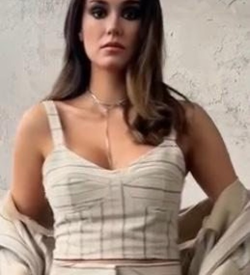 KETEN KUMAŞ CROP BÜSTİYER -BEJ