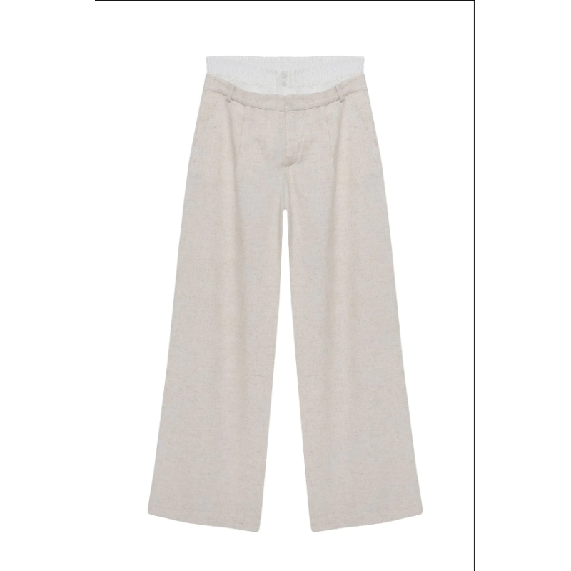 BELİ BOXER DETAYLI PANTOLON NATUR