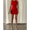 BİSİKLET YAKA KIRMIZI MİNİ ELBİSE