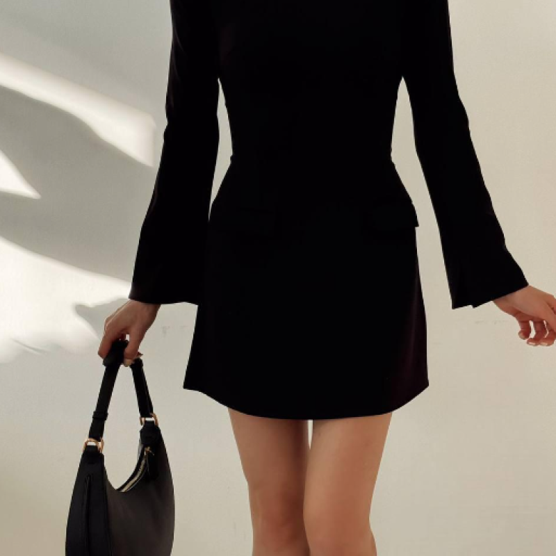 Süs Cepli Mini Elbise