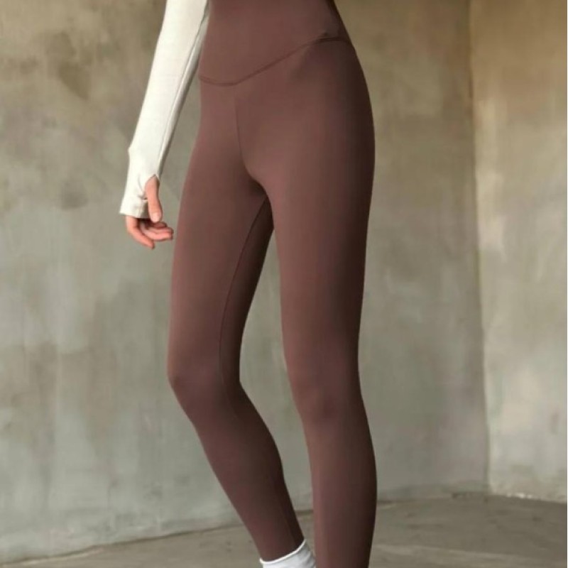 Premium Kalite Comfortlux Yüksek Bel Kahverengi Tayt